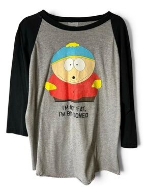 VINTAGE | Stanley Desantis South Park "I'm‎ Not Fat, I'm Big Boned Raglan Tee